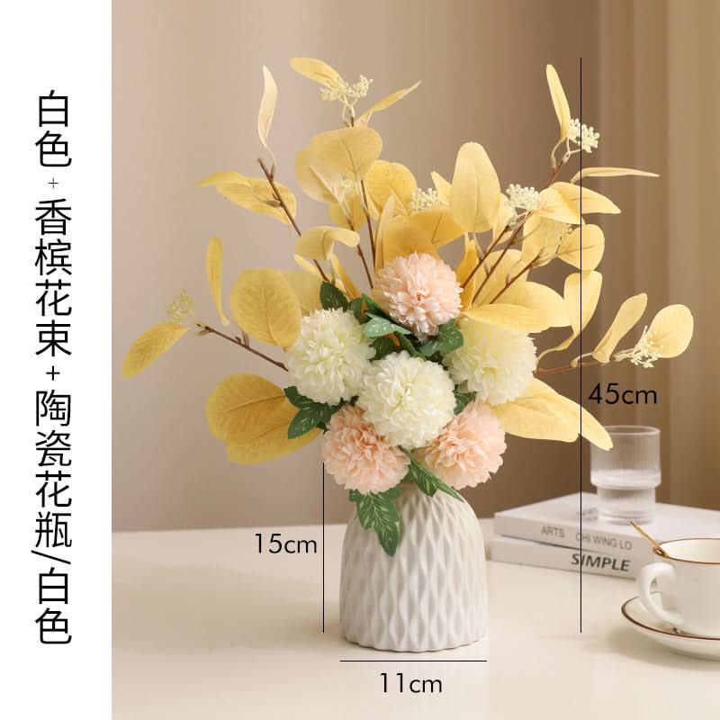 Ceramic Vase with Artificial Flowers
