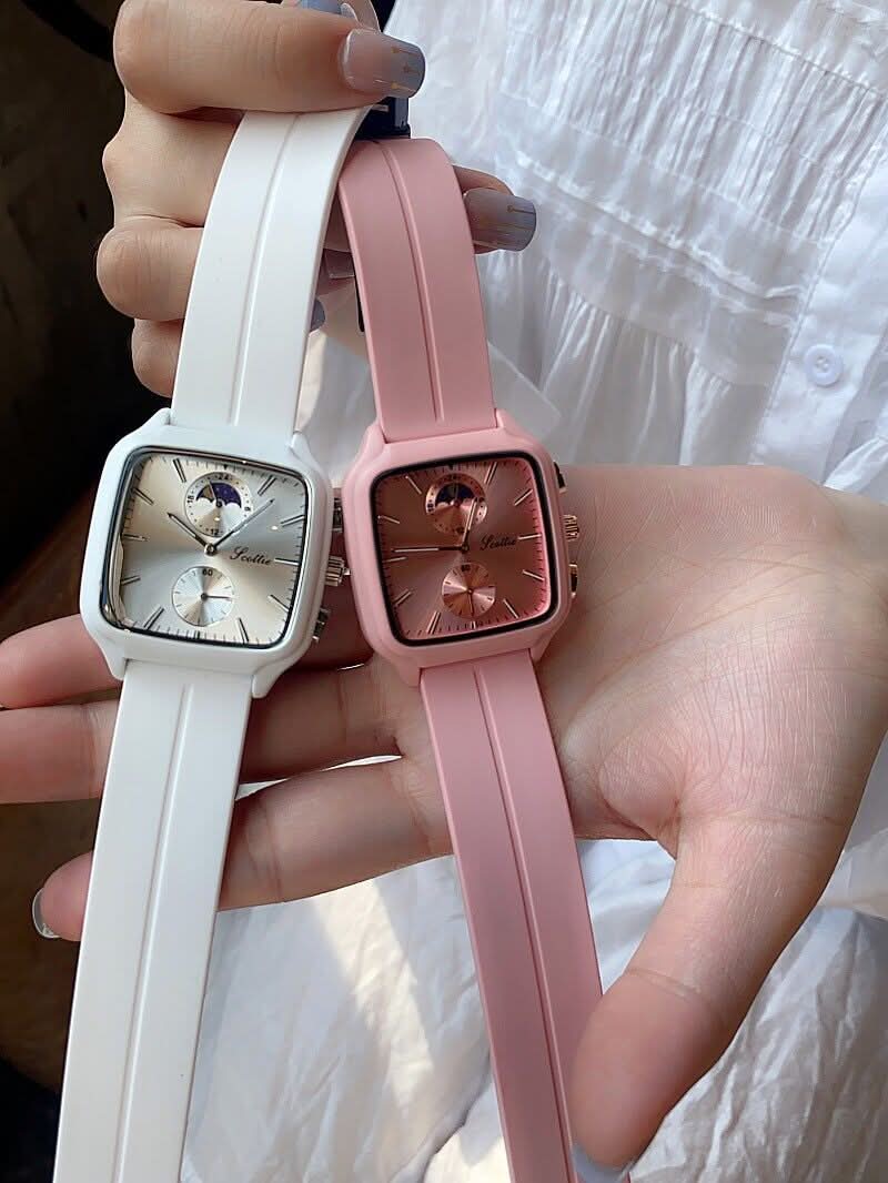 Shigaodi square silicone watch women's watch fashion trend high-end leisure sports Korean version ladies student watch