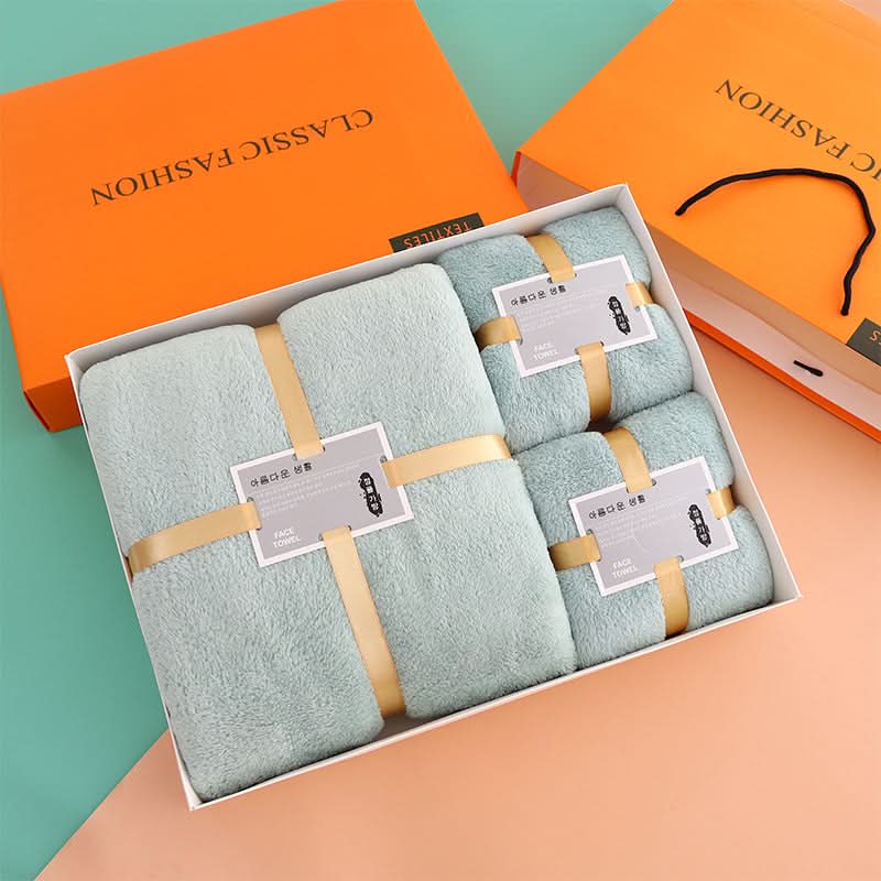 Luxury Coral Fleece 3-Piece Towel Set