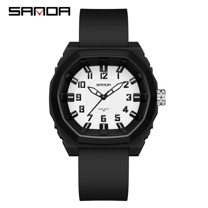 Sanda Waterproof Digital Sports Watch – Durable Dual Display Quartz Watch for Students