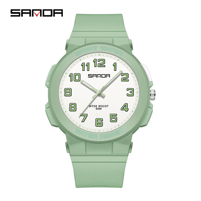 Sanda Luminous Waterproof Sports Watch – Analog Quartz Watch for Students & Youth
