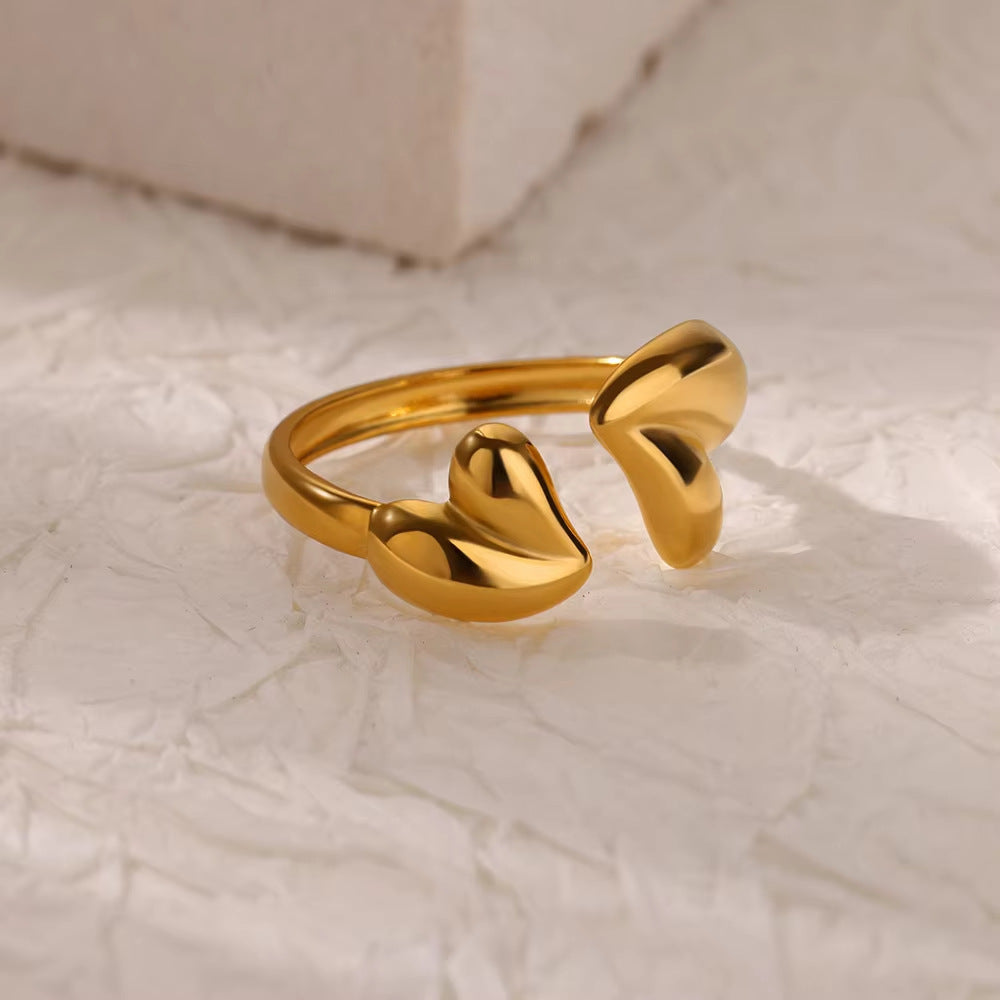 Adjustable Gold Stainless Steel Rings Set – Elegant Minimalist Combo (Set of 9)