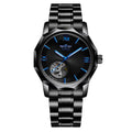 T-Winner Men’s Mechanical Watch – Black & Blue Dial with Stainless Steel Band