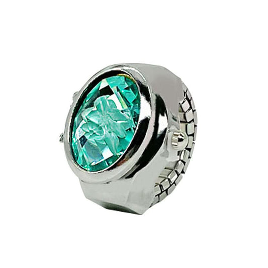 Women's Crystal Cover Ring Watch – Elegant Oval Quartz Finger Watch