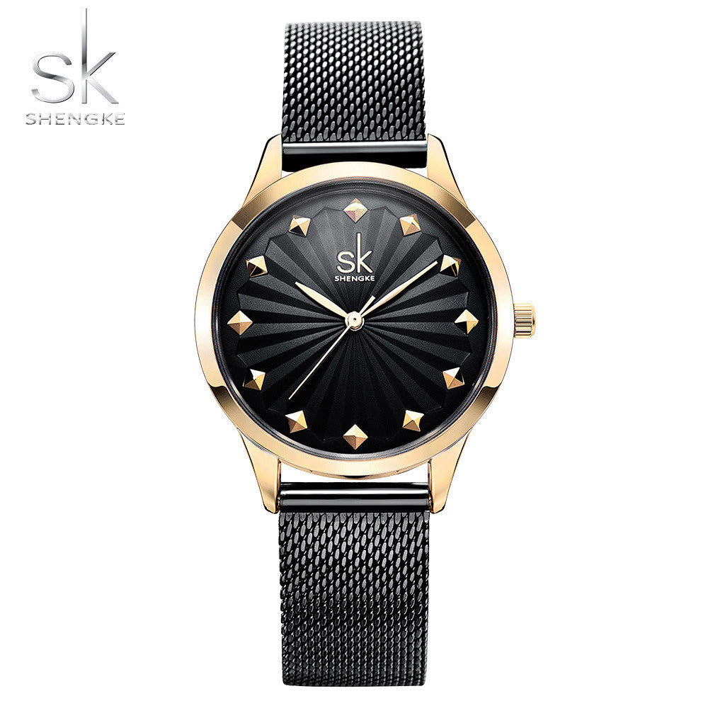 SK Women’s Quartz Watch – Fashion Stainless Steel Wristwatch with Japanese Movement