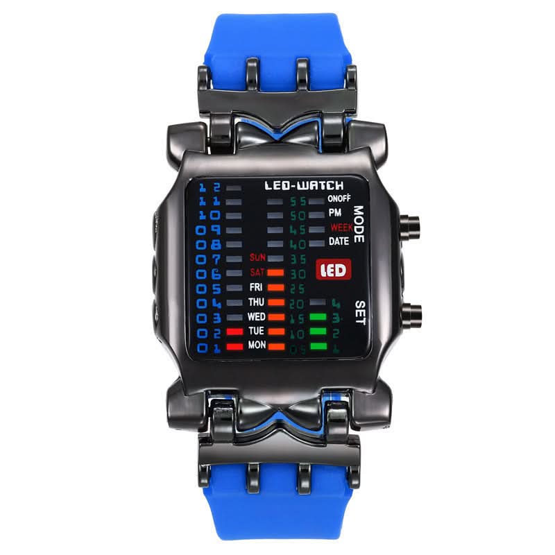 Binary LED Digital Watch – Trendy Rectangular Design for Students