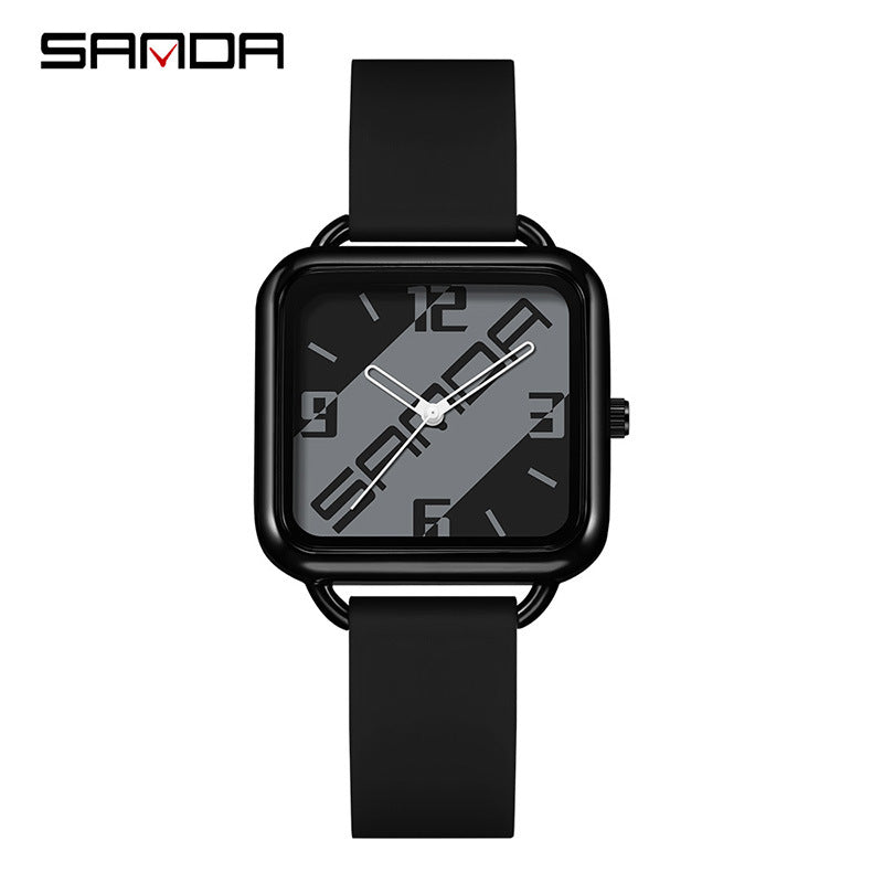 Sanda Unisex Square Quartz Watch – Trendy Waterproof Fashion Watch for Students