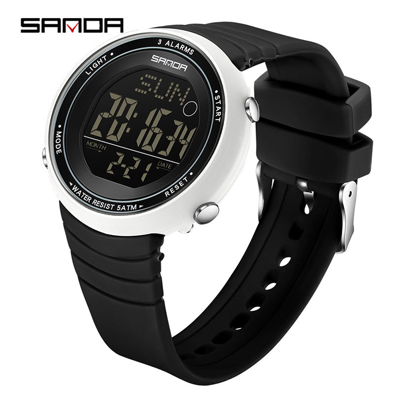 Sanda Large Screen Sports Digital Watch – Waterproof Luminous Outdoor Watch for Students
