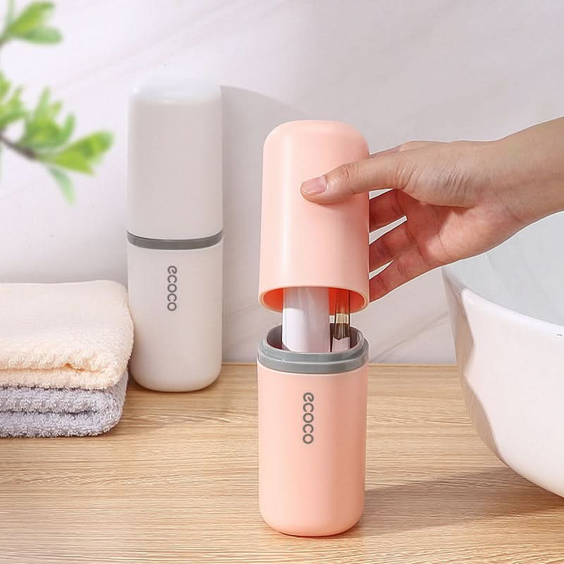 Portable Travel Toothbrush Cup with Storage – Leakproof For Trips & Travel