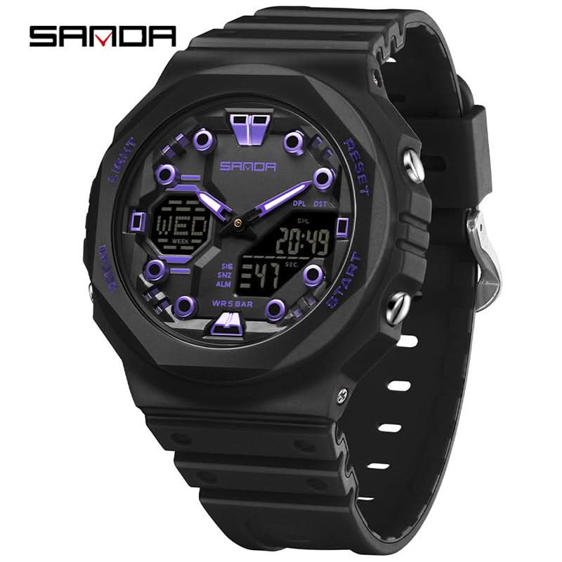 Men’s Dual Display Sports Watch – Waterproof, Multi-Functional Watch