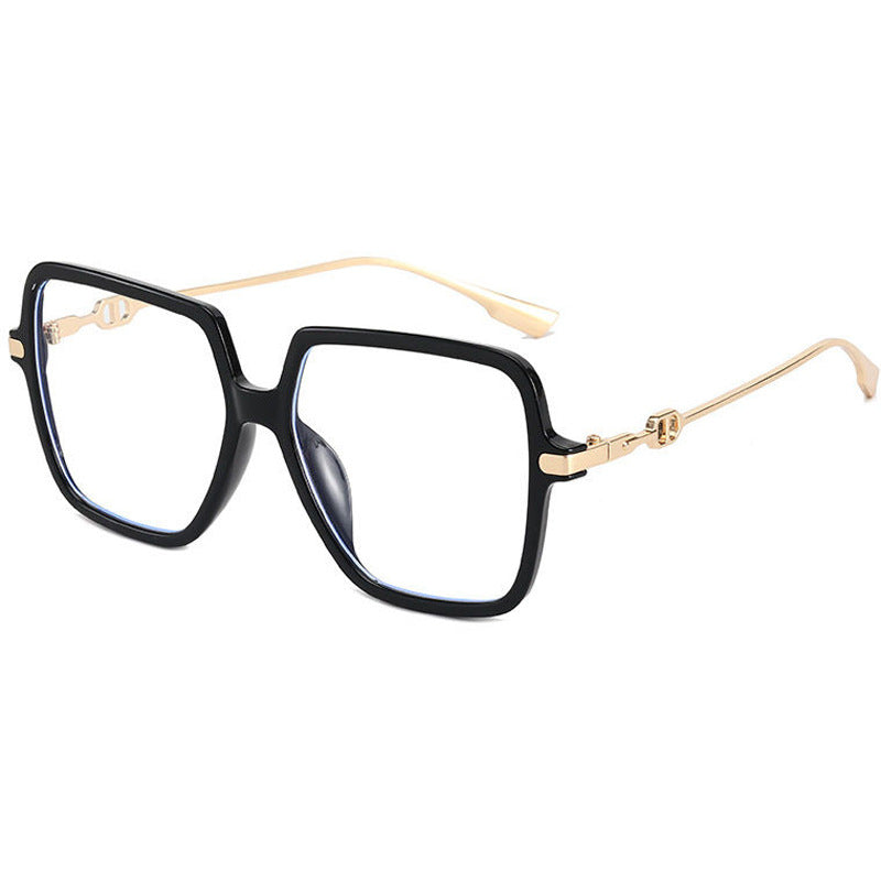 Large Frame Anti-Blue Light Glasses | Trendy Metal Eyewear for Everyday Screen Protection