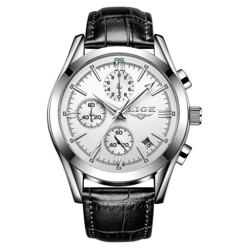 Men’s Quartz Chronograph Watch – Stainless Steel Business Timepiece