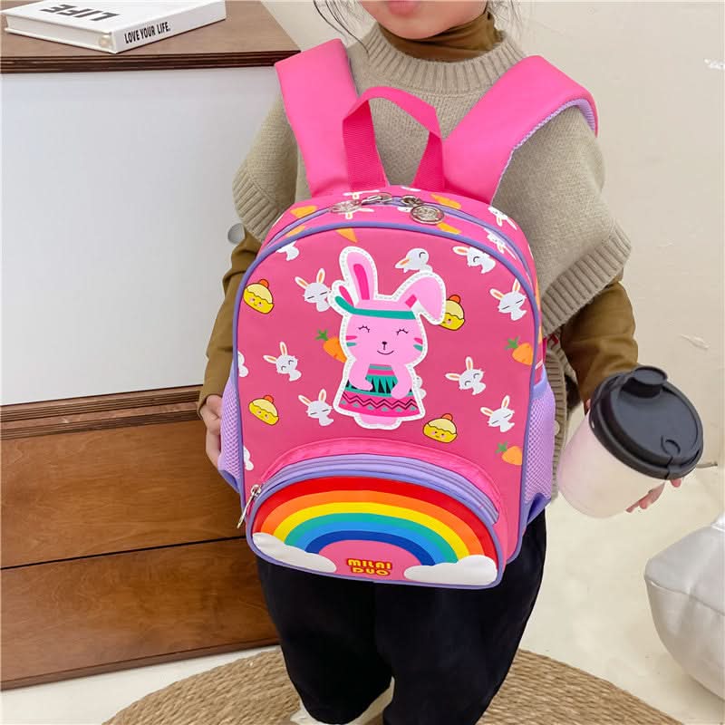 Cute Bunny & Mouse Kindergarten Backpack – Ultra-Light School Bag for Girls