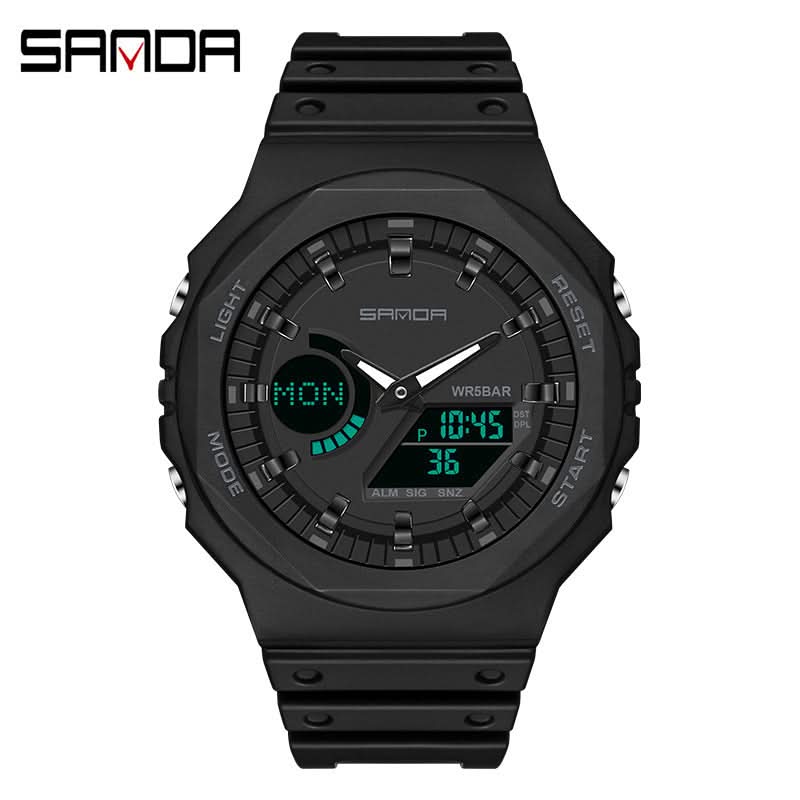 Men’s Dual Display Sports Watch – Waterproof, Multi-Functional Watch