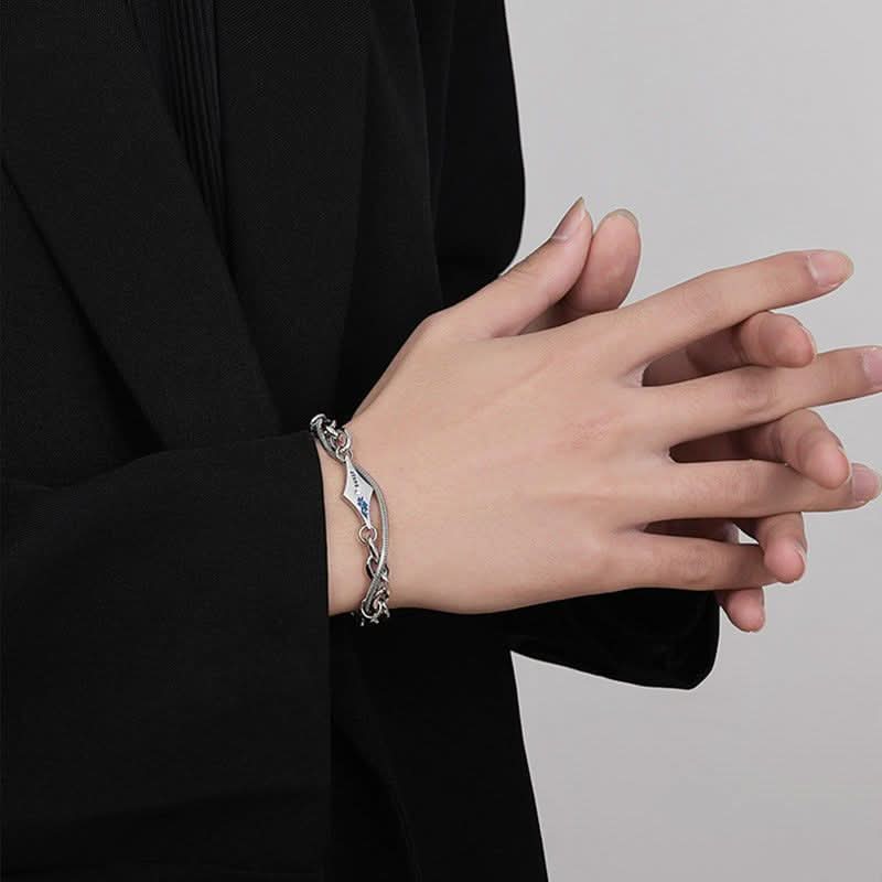 Men’s Titanium Steel Double-Layer Chain Bracelet – Hip-Hop