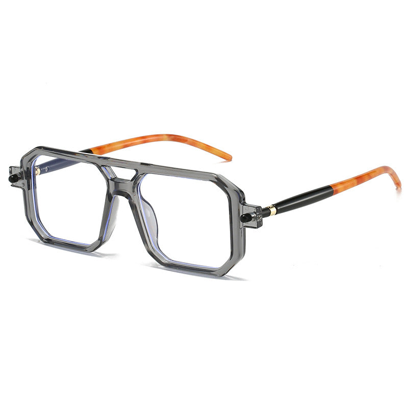 Double Beam Square Frame Anti-Blue Light Glasses – Retro Eyewear for Adults