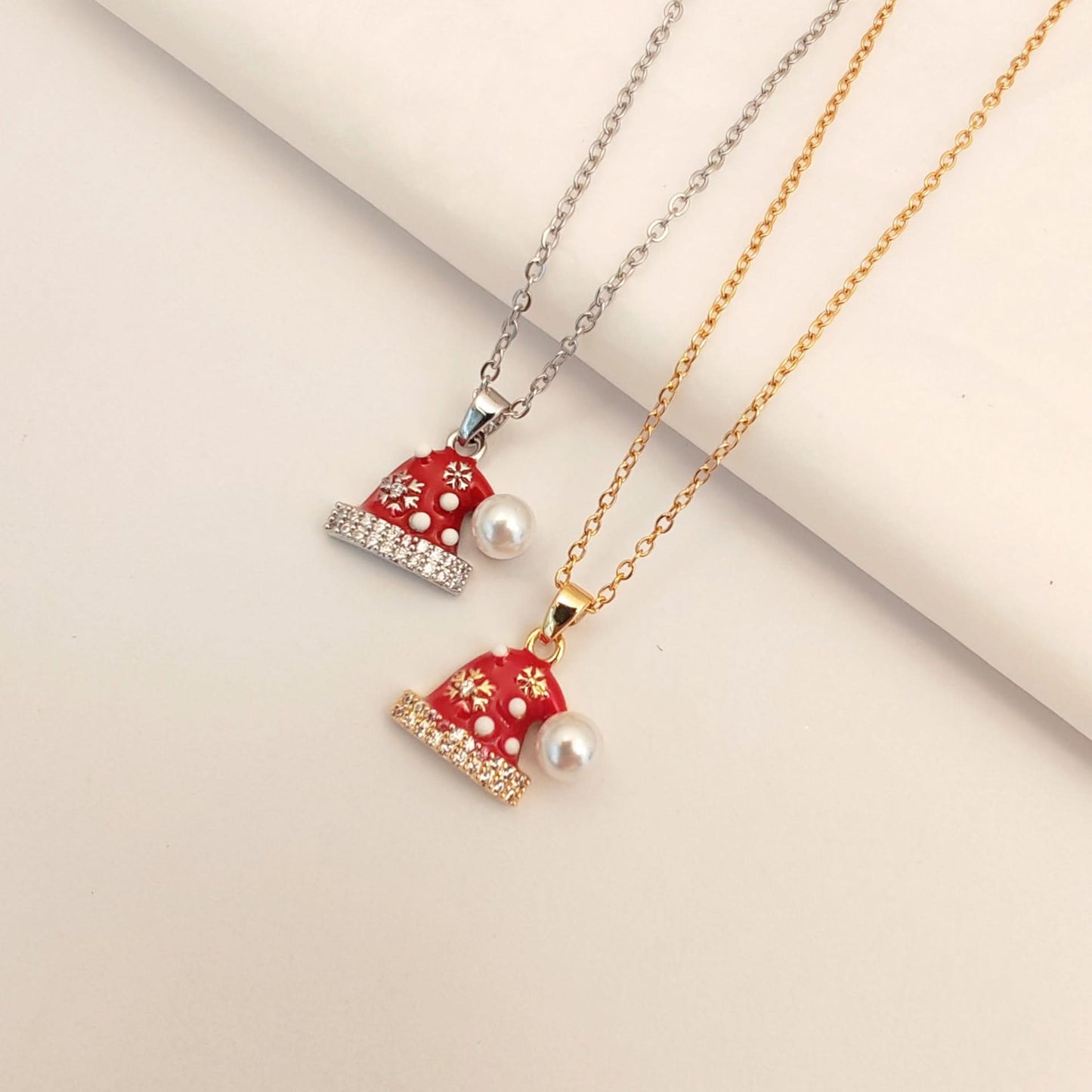Santa Claus Red Pendant Necklace for Women