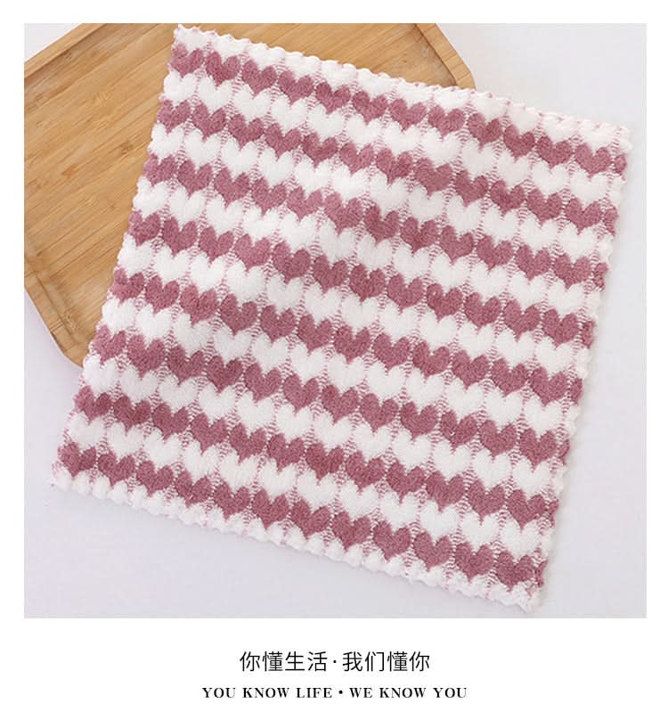 1 Set Coral Fleece Absorbent Hand Towels - 30x30