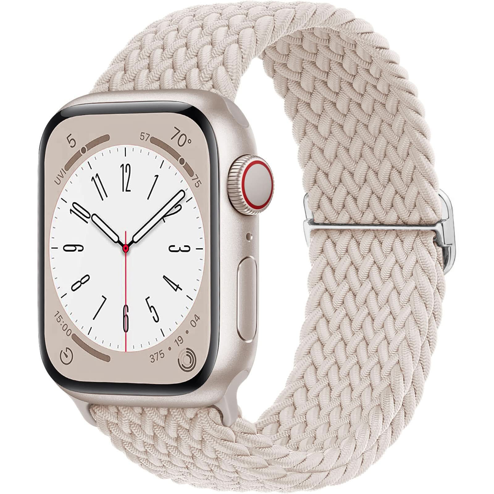 Adjustable Woven Nylon Band for Apple Watch –With Buckle, 38mm-49mm (Only Strap)