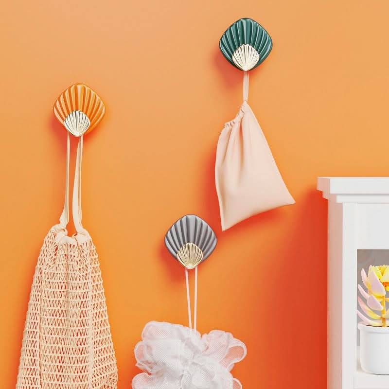 Luxury Shell Adhesive Wall Hook – No-Drill, Heavy-Duty Stick-On Hanger