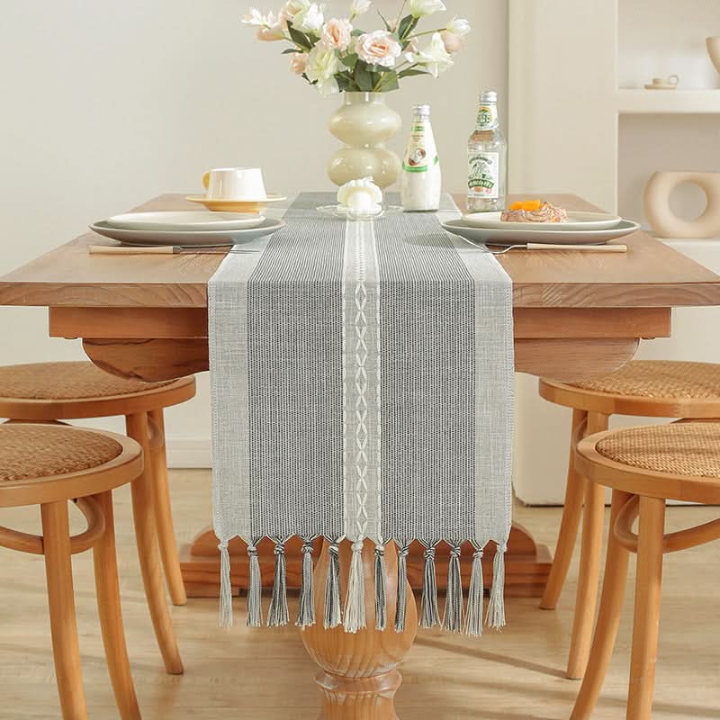 Table Flag Cotton & Linen Table Cloth – Handmade with Tassels