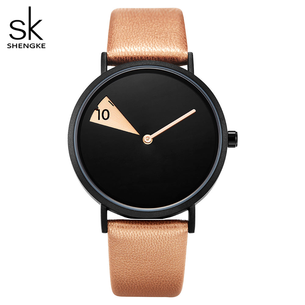 SK Women’s Quartz Watch – Fashion Waterproof Casual Leather Strap Wristwatch