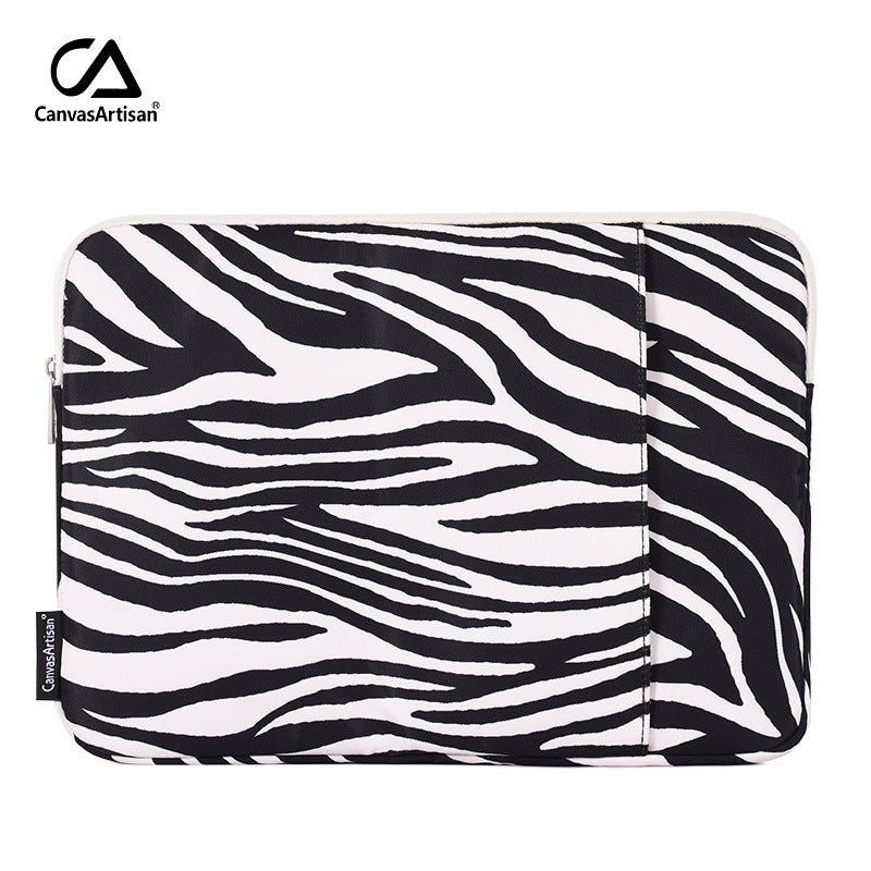 Zebra Print Laptop Sleeve Case – Waterproof, Shock-Resistant Cover with Accessory Pocket (11'-15" inches)