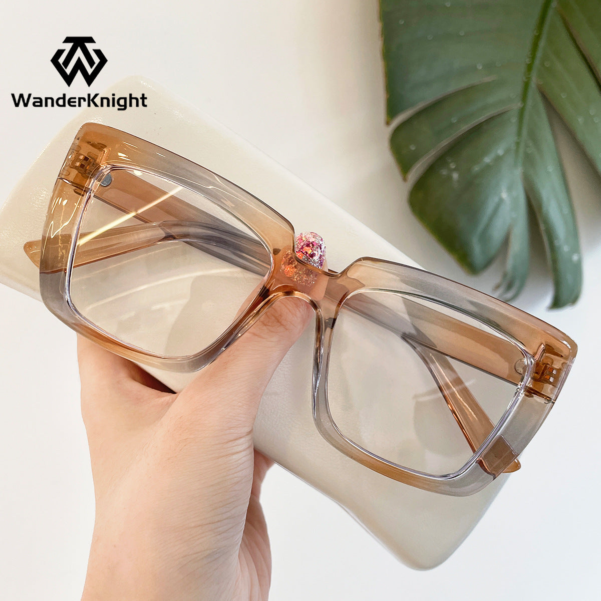 Candy Color Anti-Blue Light Glasses – Square Frame Eyewear for Adults, Myopia-Ready