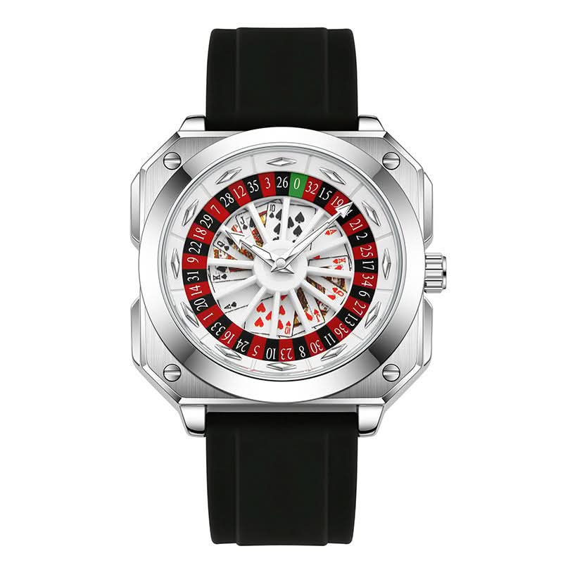 Men’s Lucky Poker Automatic Watch – Gambler Style Turntable Dial
