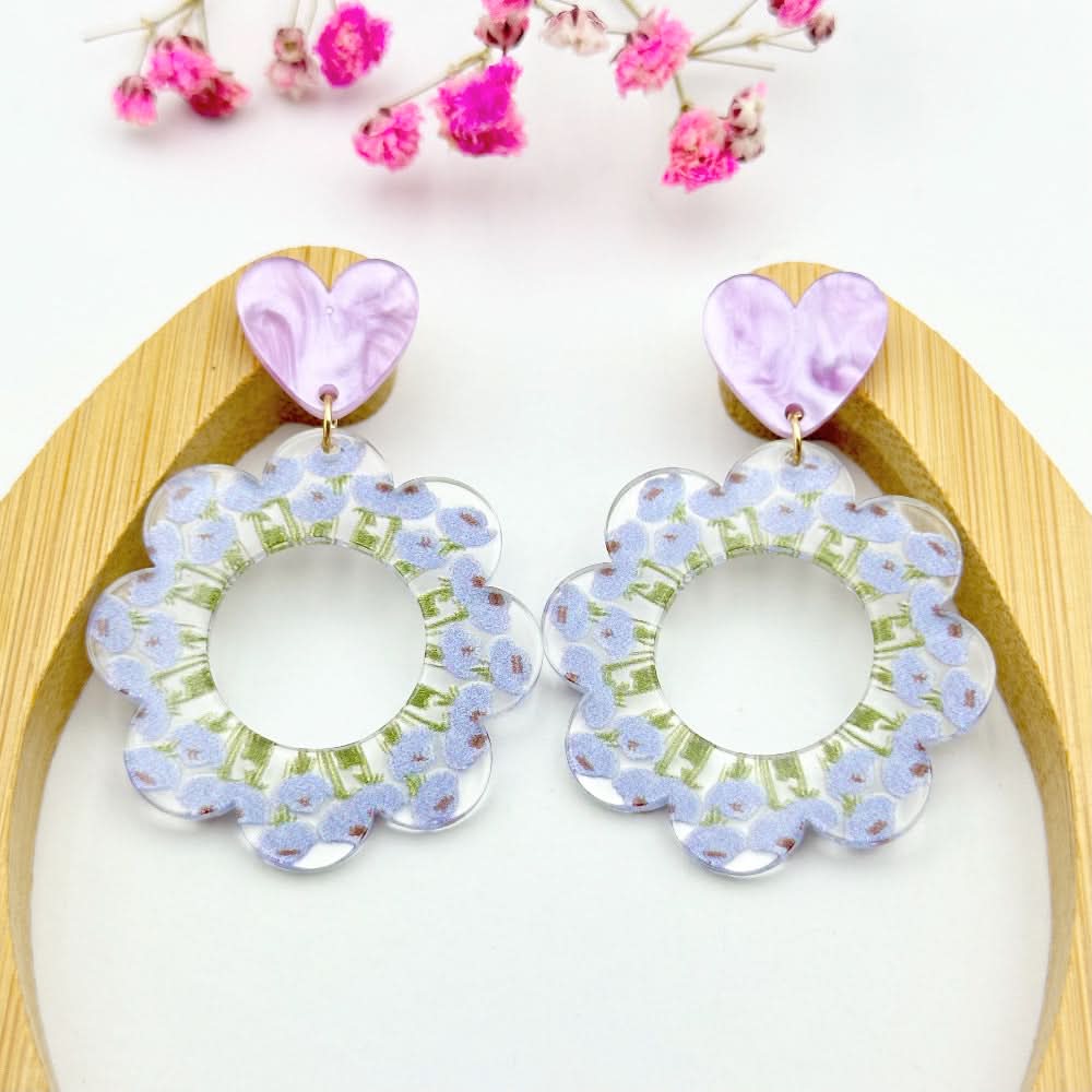 Floral Acrylic Earrings – Lightweight Elegant Design
