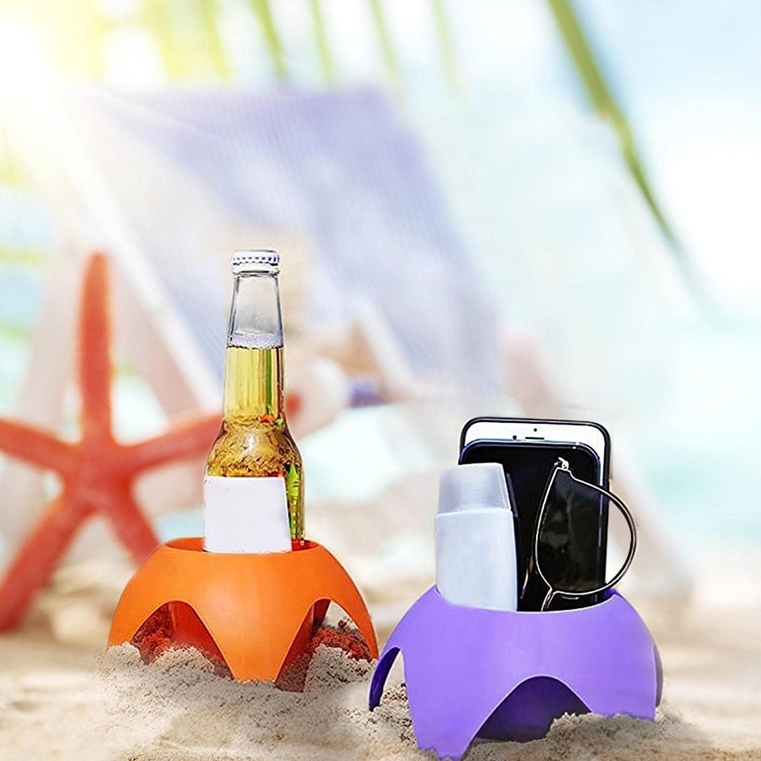 Portable Beach Cup Holder – Eco-Friendly Outdoor Drink Tray for Beverages & Beer