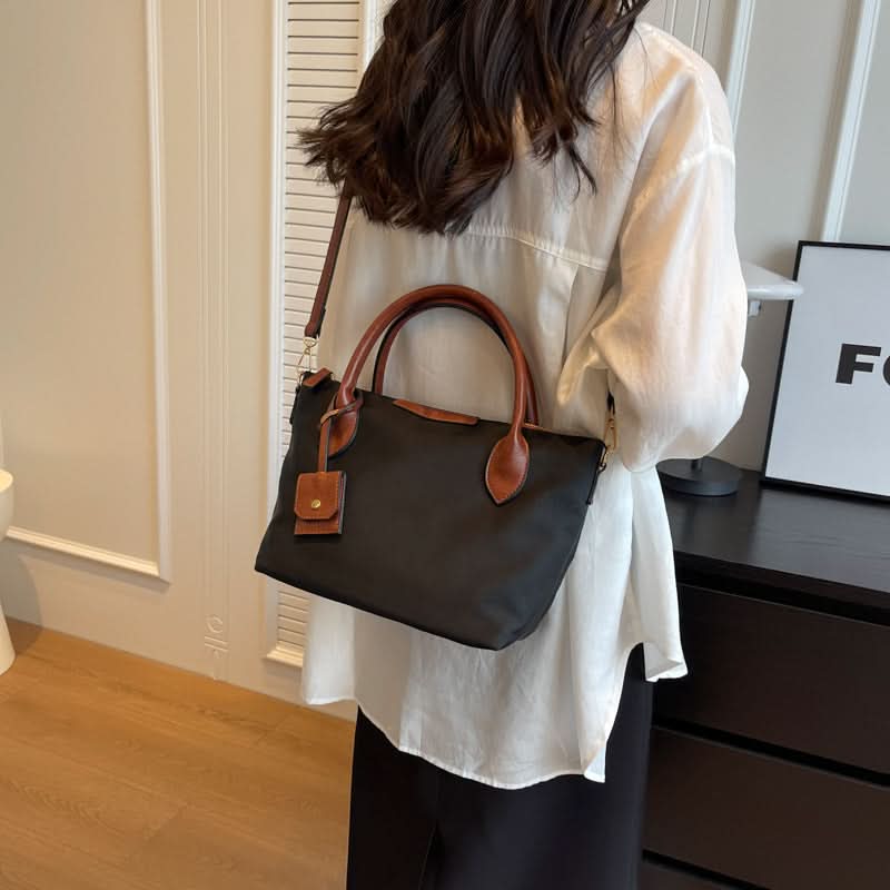 Women's Waterproof Nylon Crossbody Bag – With Leather Handles