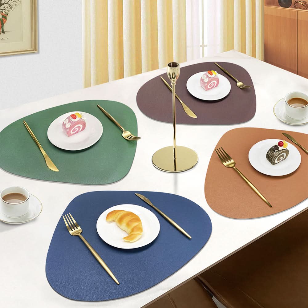 Double-Sided Lychee Leather Waterproof Placemat