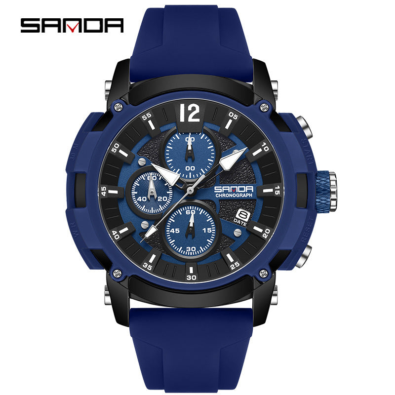 SANDA Men’s Chronograph Quartz Watch – Retro Luminous Waterproof Sports Watch