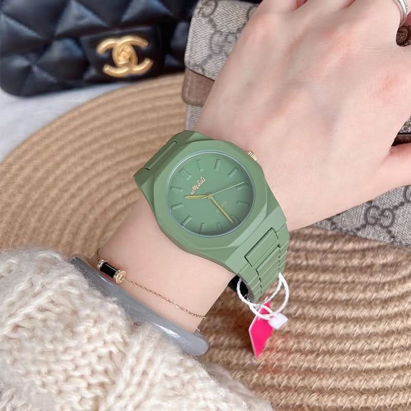 rendy Large Dial Watch – Candy Color, Steel Belt, Fashion Forward