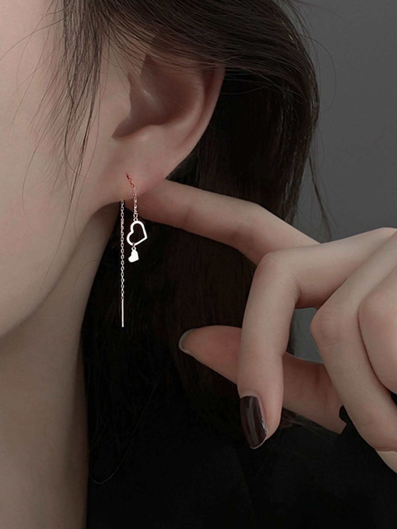 Love Heart Tassel Earrings for Women