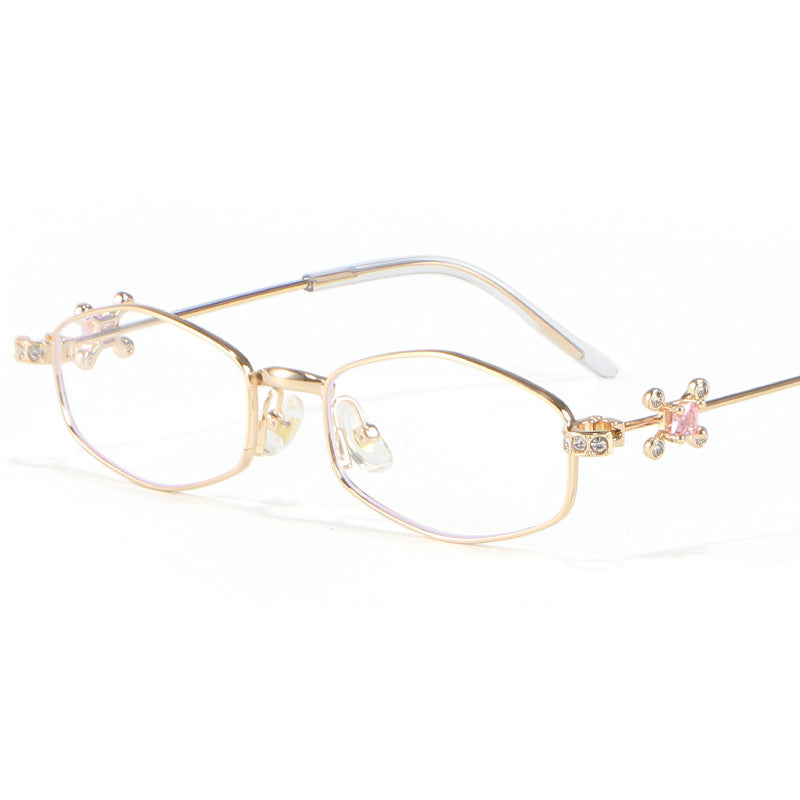 Women's Polygonal Anti-Blue Light Glasses – Irregular Metal Frame Myopia Eyewear