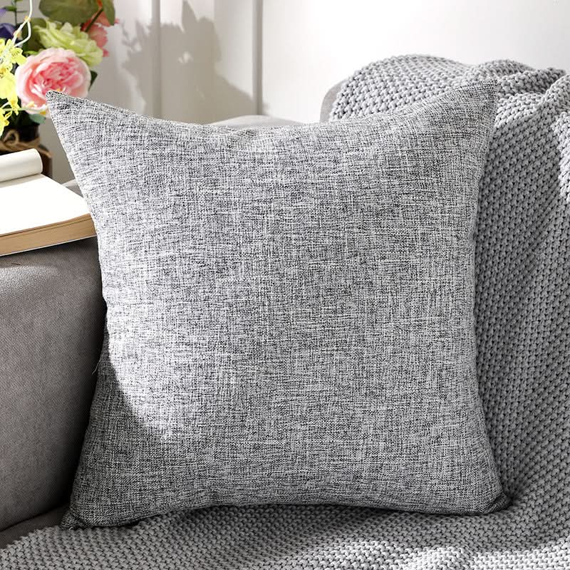 Solid Color Linen Sofa Pillow Covers (Set of 2)
