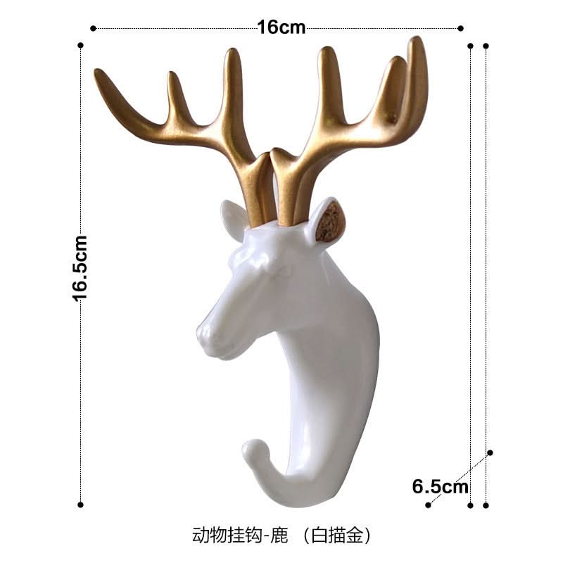 Punch-Free Animal Head Wall Hook – Decorative Deer Head Sticky Hanger