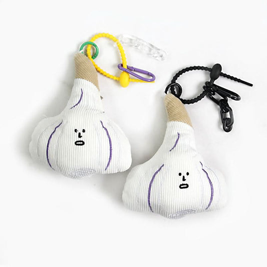 Funny Garlic Head Cartoon Keychain