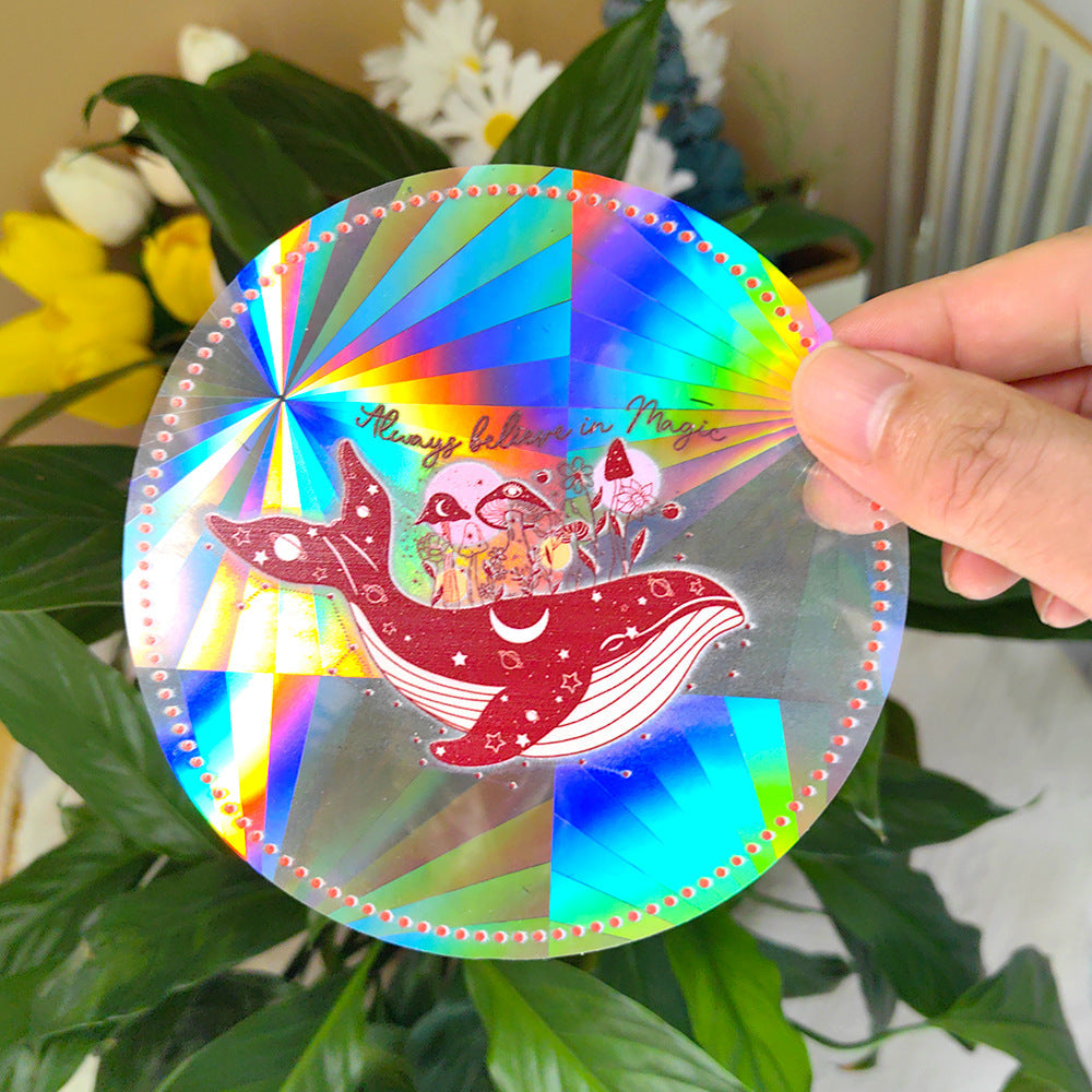 Rainbow Prism Window Film Sticker – Colorful Suncatcher, Self-Adhesive PVC Glass Decor