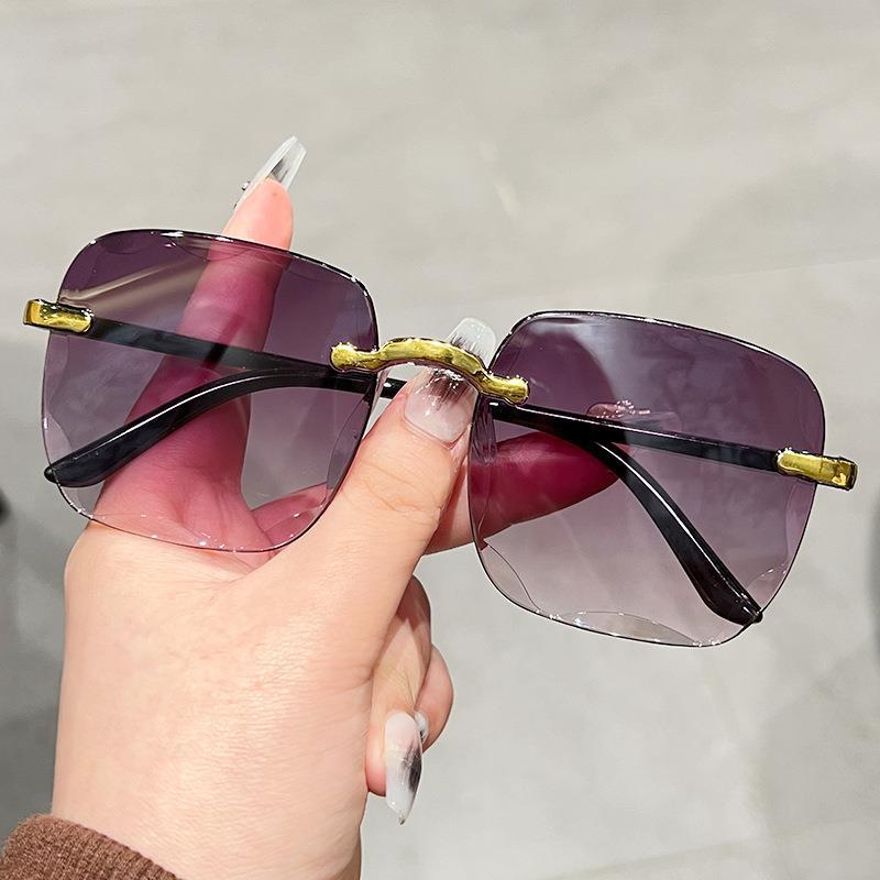 Women’s Frameless Box Sunglasses – UV Protection Cut-Edge Fashion Shades