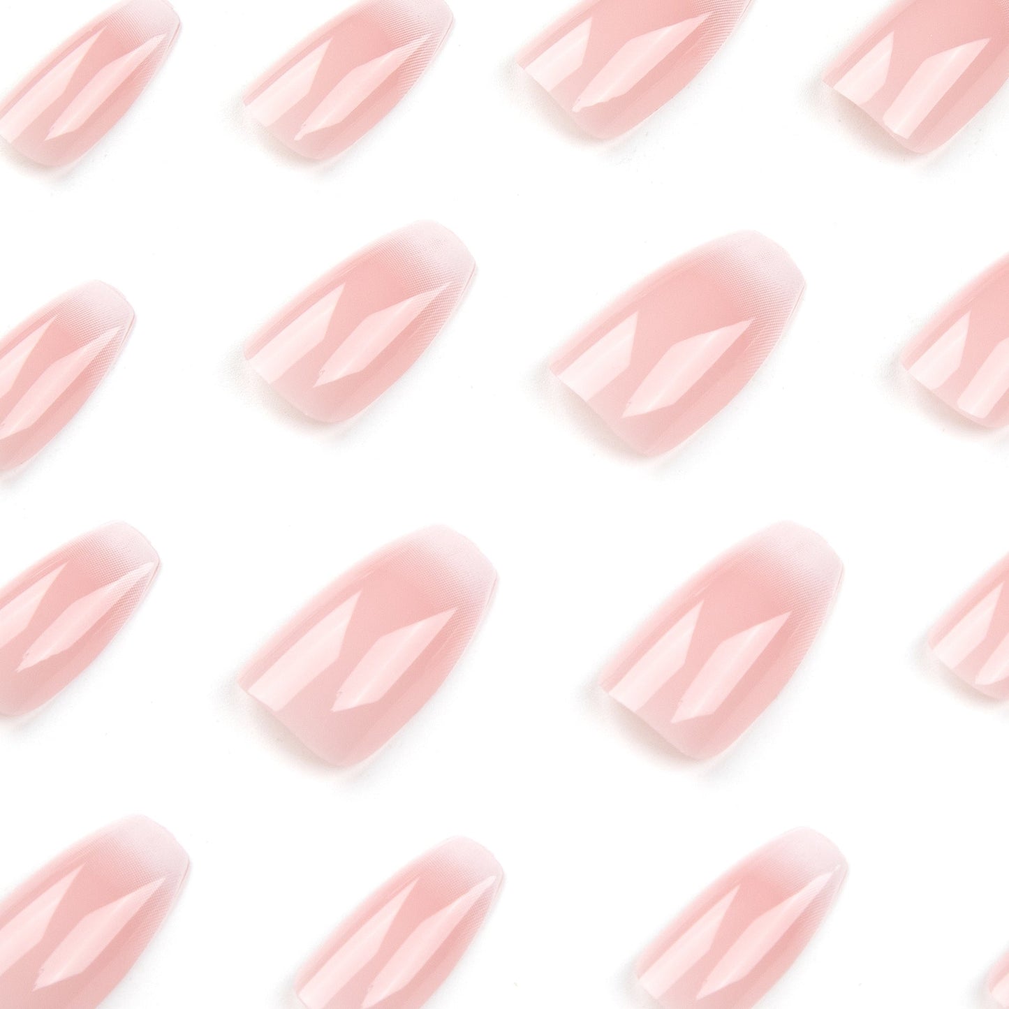 Nude Pink Coffin Press-On Nails – Medium French Ombre Gradient Glue-On Tips