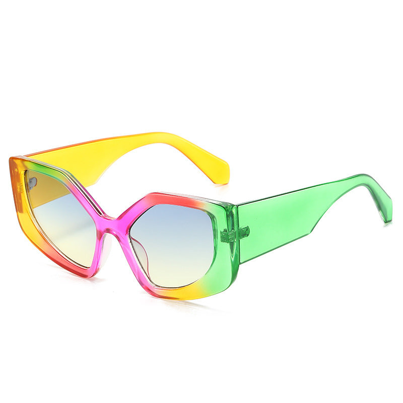 Rainbow Cat Eye Sunglasses for Women – UV400 Full Frame Fashion Shades