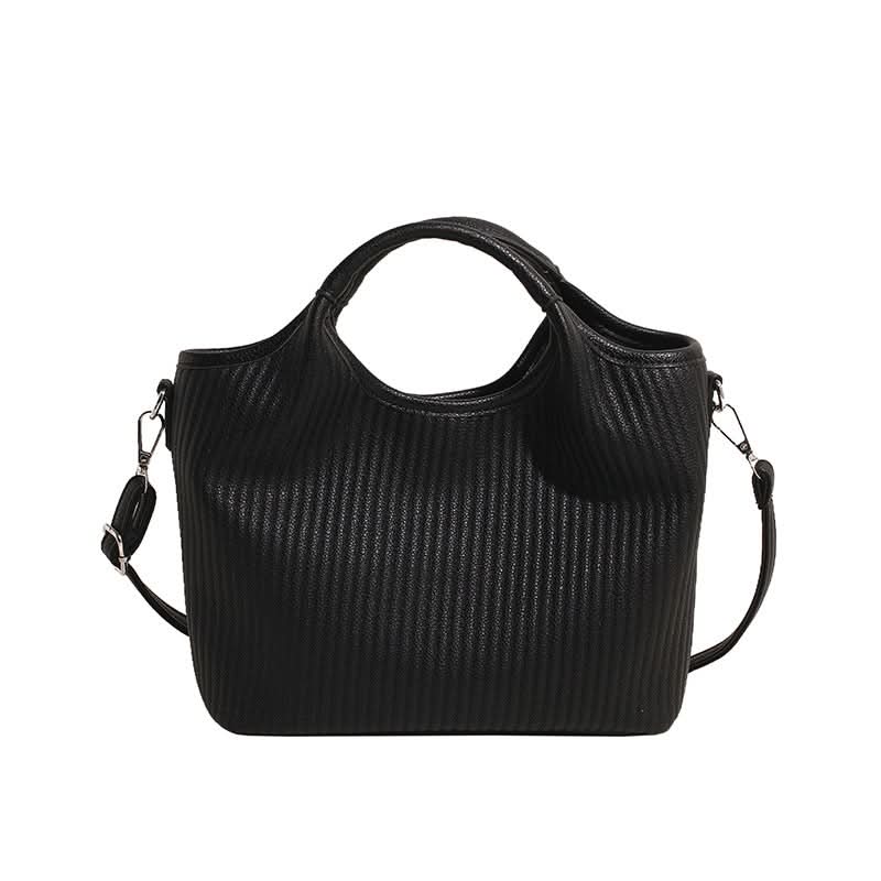 Retro Style Pleated PU Leather Bucket Bag for Women – Urban Chic