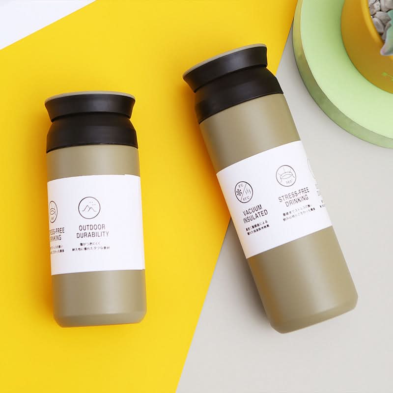 Stainless Steel Thermos Cup – Insulated Coffee Tumbler with Tea Strainer
