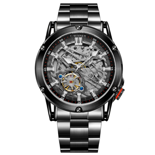 T-winner Men's Automatic Skeleton Watch – 30M Waterproof Fashion Mechanical Timepiece