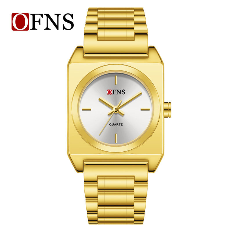 OFNS Square Quartz Watch – Waterproof Casual Stainless Steel Watch for Women
