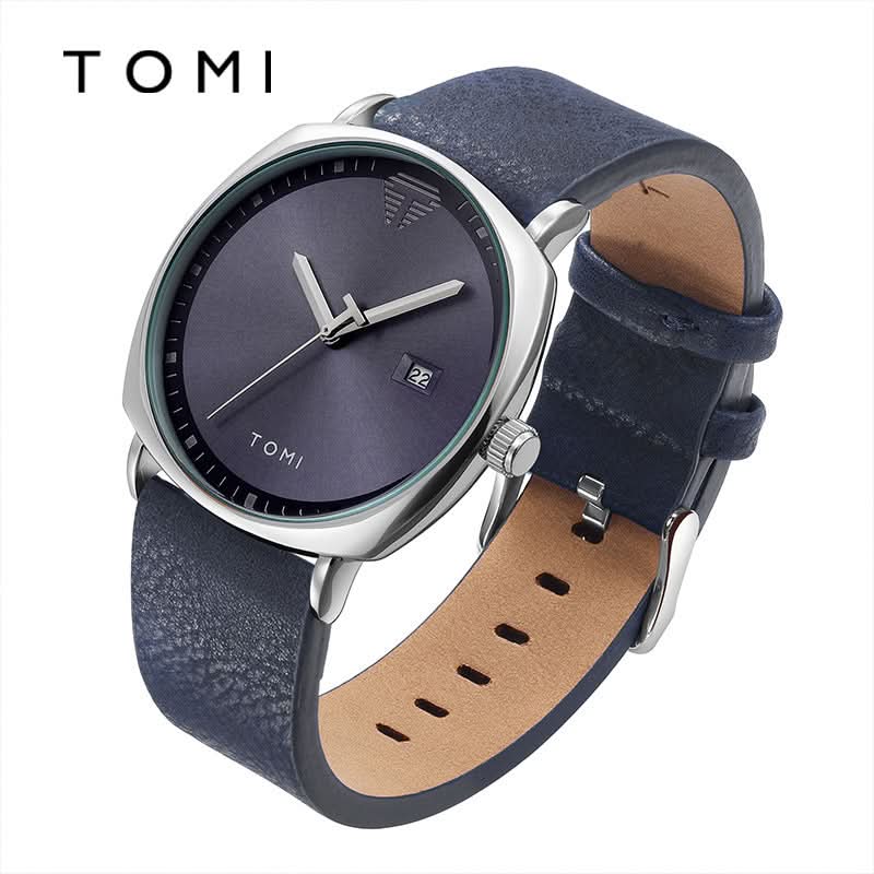 Men's Quartz Watch with Leather Strap