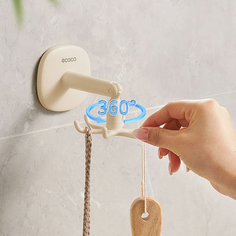 360° Rotating Adhesive Hook - Hexagon Bathroom Hook for Towels & Clothes